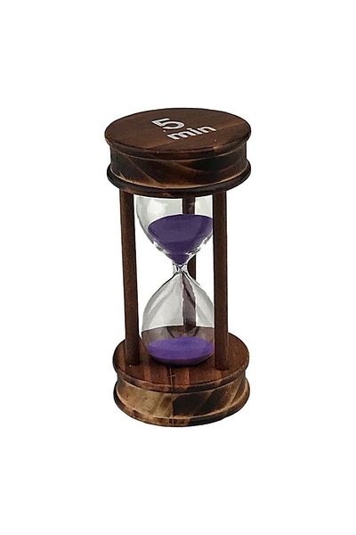 OEM Clepsidră din lemn ars cu scris, 5 minute, 6x12 cm, maro-violet