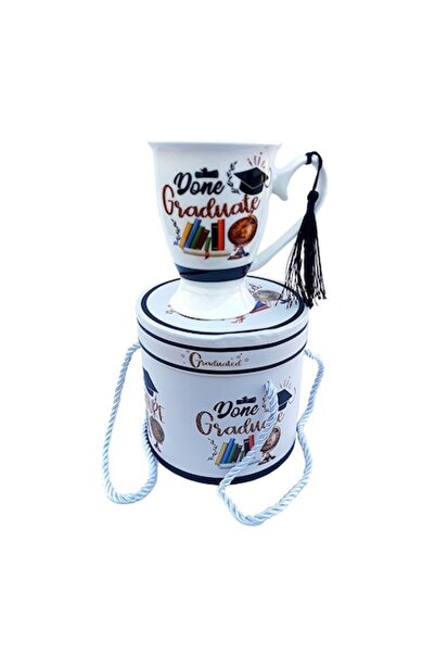 OEM Cană ceramică cu șnur, dedicație absolvent, ambalată în cutie cadou, 150ml