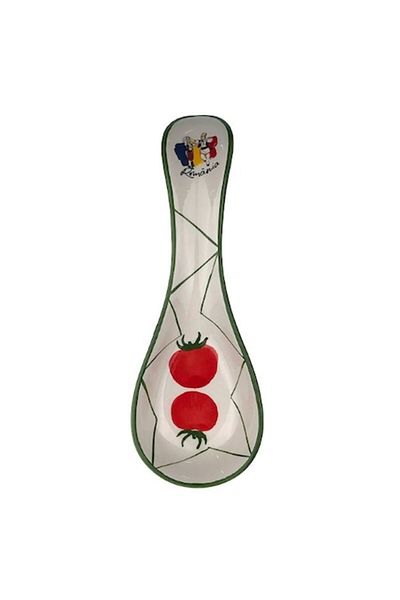 OEM Ceramic Spoon Holder, Fruits and Vegetables Design, 9x27cm, Multicolor, Tomatoes