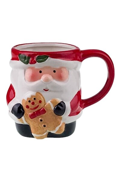 OEM Cană ceramică cu Moș Crăciun și Ursuleț, 9x10 cm