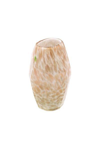 OEM Oval Glass Vase, 21x12x5 cm, White-Gold