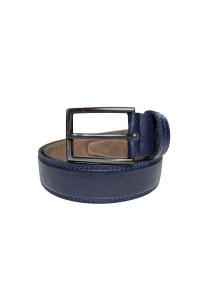OEM Curea bărbătească, piele, albastră, lățime 3,5 cm, lungime 125 cm