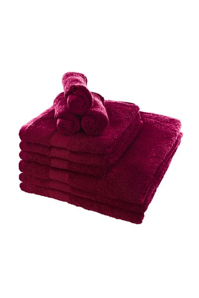 OEM Set 9 bathroom towels 100% cotton, 400gr, burgundy