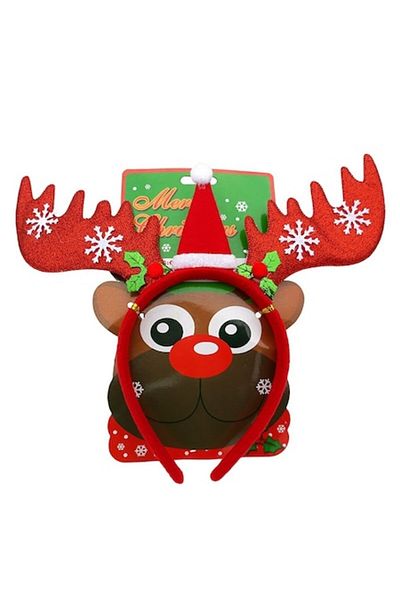 OEM Set 12 pieces Plastic Headband with Reindeer Horns, 28x23cm
