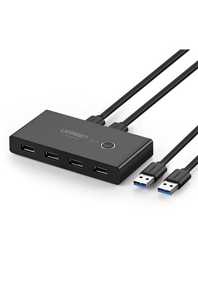 Ugreen Cutie de comutare HUB switch 4x USB 3.2 Gen 1 Splitter USB pentru două computere - negru