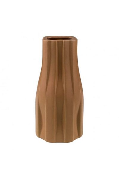 OEM Ceramic Vase with Stripes, 10x20 cm, Brown
