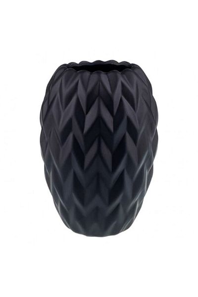 OEM Vază ceramică cu design romb 15x25 cm Neagră