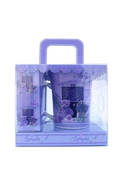 OEM Cană ceramică cu lavandă și ursuleț de pluș, 200 ml