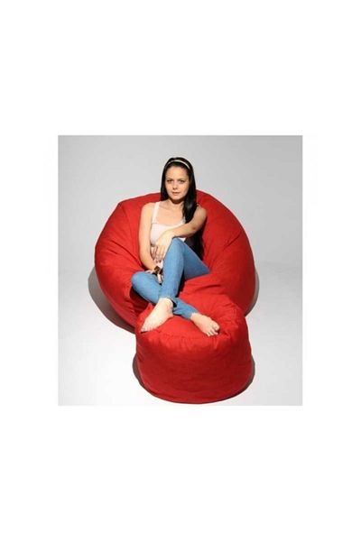 Pufrelax Set Fotoliu Matusalem cu Otoman (suport picioare), Material Textil - Montana Red