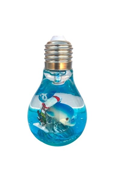 OEM Ornament din plastic în formă de bec cu lichid și delfin, M1, 6x10 cm