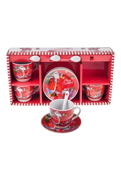 OEM Christmas Ceramic Set - 4 Cups, Plates, and Spoons