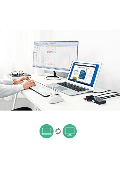 Ugreen Switch box HUB przełącznik 4x USB 2.0 rozdzielacz USB na dwa komputery - czarny