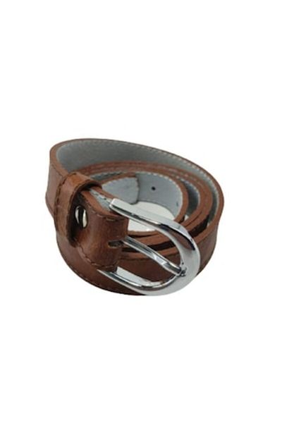 OEM Women's Genuine Leather Belt, Brown, Width 2 cm