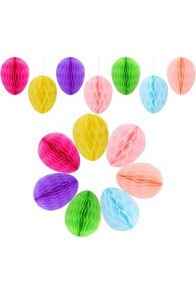 Jodsen Set of 12 hanging decorations, paper, multicolor, 10 cm