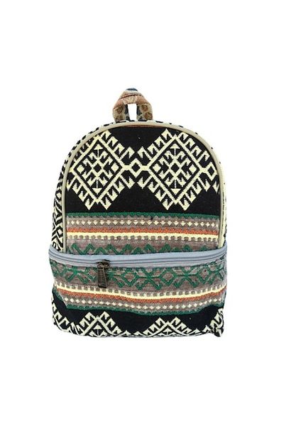 OEM Rucsac din material textil cu model traditional si buzunar mare in fata, M3, 23x27 cm