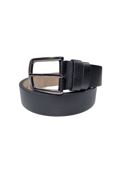 OEM Men's belt, leather, black, width 3.5 cm, length 120 cm