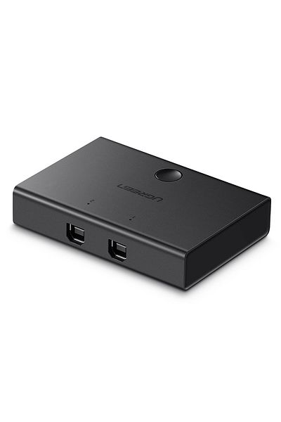 Ugreen Switch adapter przełącznik przejściówka 2x USB-B - USB-A - czarny