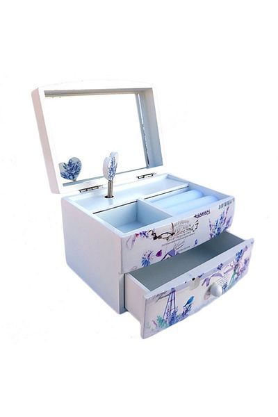 OEM Wooden Musical Jewelry Box with 1 Drawer and Mirror