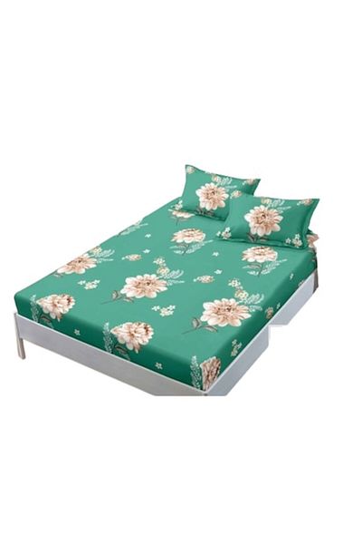 OEM Husa de pat si fete de perna, Finet, 3 piese, 1 persoana, 140x200cm, imprimeu Floral, Multicolor