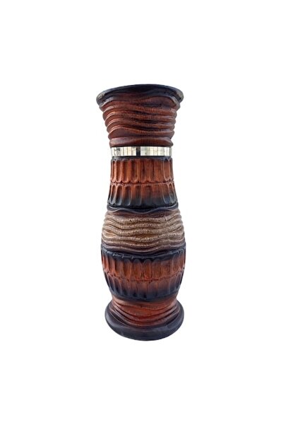 OEM Vază ceramică cu linii ondulate și oglinzi aplicate, 30cm, M1