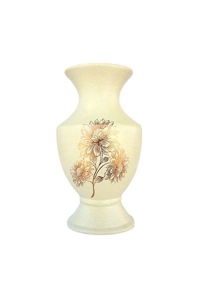 OEM Vaza Decorativa, Ceramica, Frunze Aurii, 13x25cm, Multicolor
