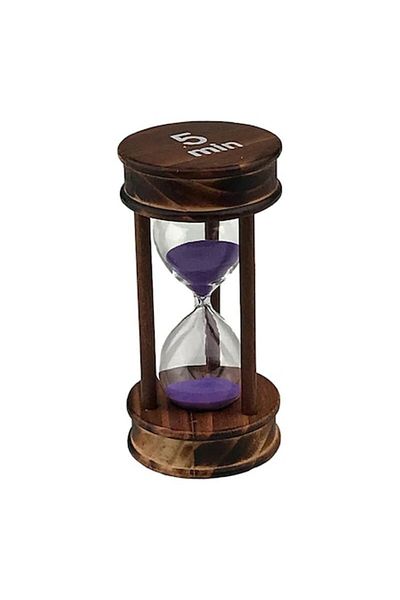 OEM Clepsidră din lemn ars cu scris, 5 minute, 6x12 cm, maro-violet