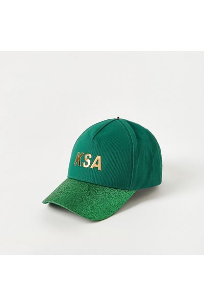 Juniors KSA National Day Print Cap with Bow and Velcro Strap Closure
