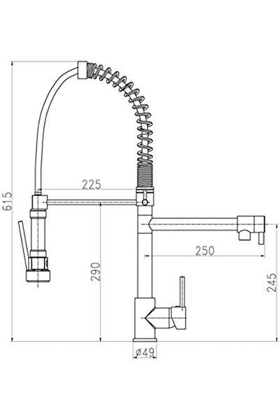 HESANIT Deck Mounted Kitchen Mixer With Sprayer - Chrome Single Handle Pull Down