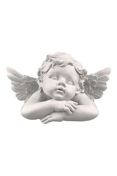 OEM Decoratiune inger cu aripioare, rasina, 30x17 cm, alb