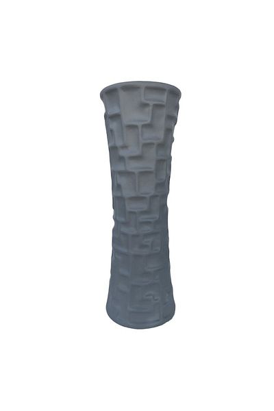 OEM Ceramic Vase with Squares, Gray, 11x30 cm