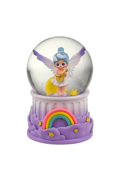 OEM Decoratiune glob cu inger, 10x16, rasina, multicolor