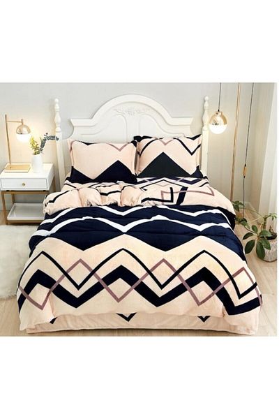 OEM Double Bed Linen, Cocolino, Wave Print, 4 Pieces, 220x230 cm Multicolor