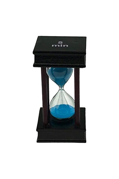 OEM Clepsidra din lemn cu scris 5 minute, 6x11 cm, negru-albastru