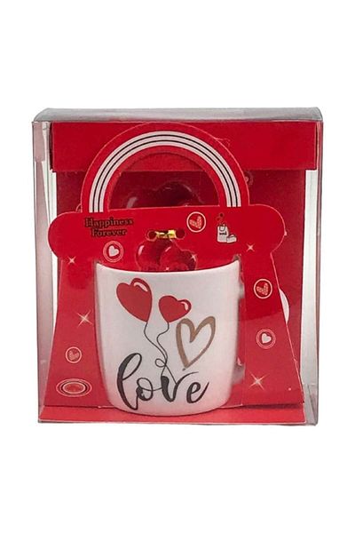 OEM Ceramic Mug with Hearts, 13x14 cm, Gift Box