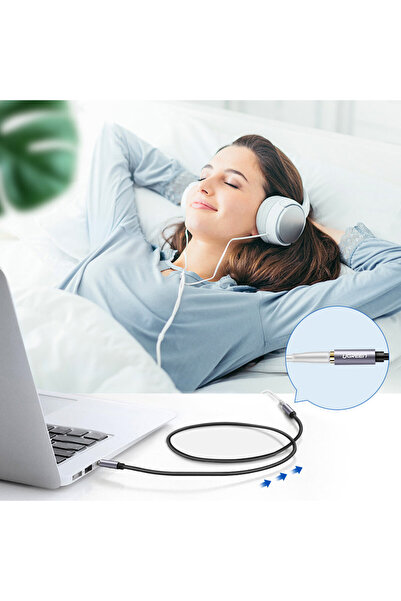 Ugreen Adaptor cablu prelungitor pentru căști mini jack 3.5mm 1m albastru