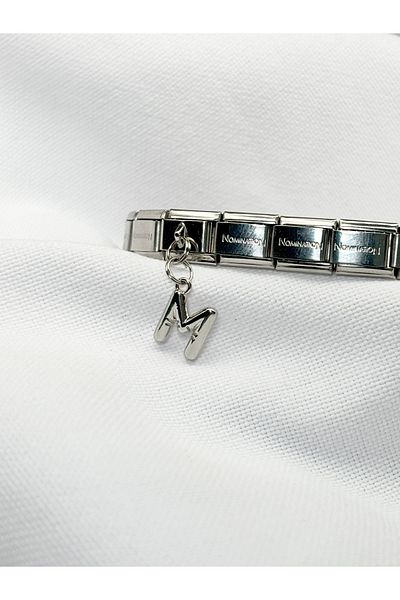 Sumen Butik Letter m Figured Hanging Steel Italian Charm