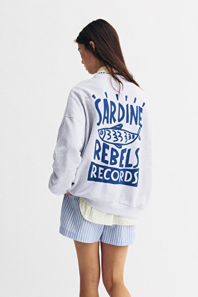 Pull & Bear Balık desenli sweatshirt