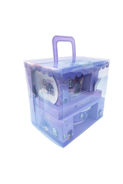 OEM Set 4 Pieces Ceramic Cup with Spoon and Bowl with Lavender, 19cm, Model1