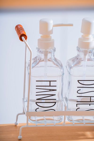ACAR Louvre Double Liquid Soap Dispenser with Metal Stand - 500 ml