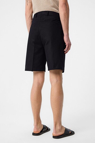 Antioch Black High Waist Pleated Men's Shorts