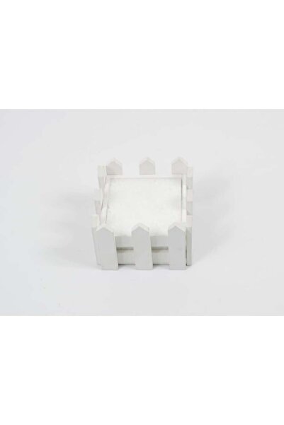 OEM Set 2 ghivece din lemn pentru flori, 10x7 cm alb-maro