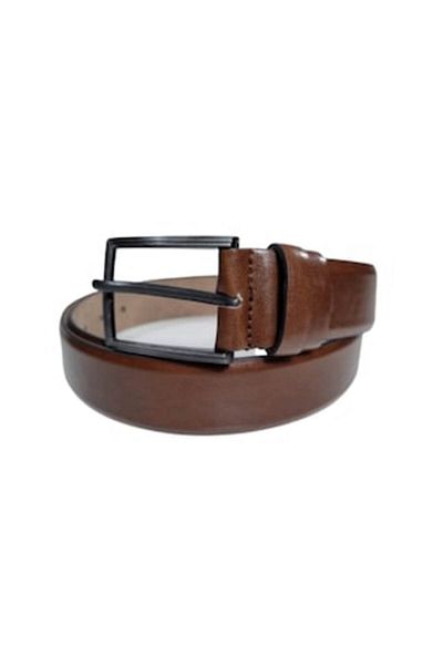 OEM Men's Belt, -Leather, Chestnut Brown, 3.5 cm Width, 115 cm