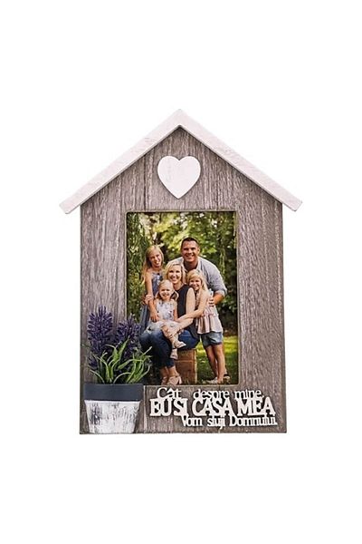 OEM Wooden (MDF) photo frame in the shape of a house with a religious quote