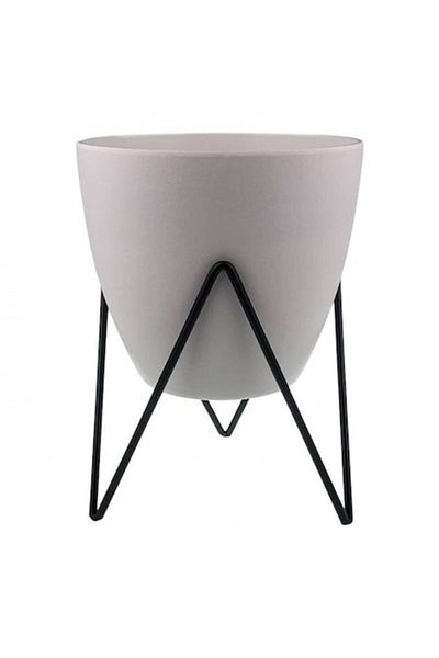 OEM Vaza tip ghiveci, plastic/fier 13x18 cm bej