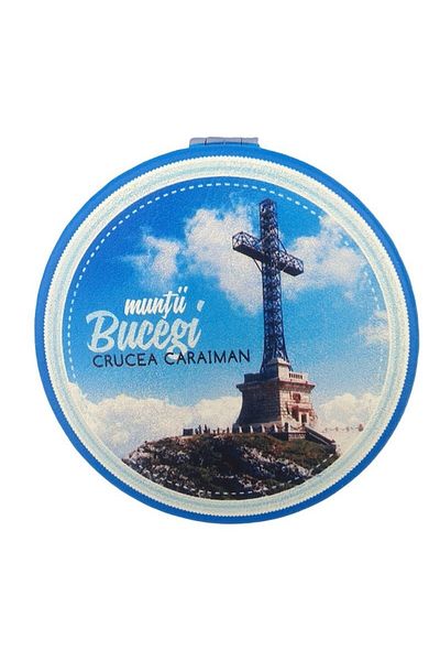 OEM Metal Pocket Mirror, Bucegi Mountains, 7x7cm, Multicolor