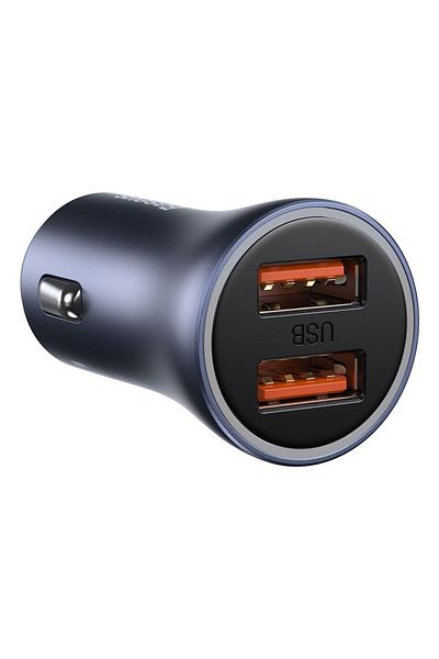Baseus Szybka ładowarka samochodowa 2x USB 40W QC SCP FCP AFC + kabel USB-C szary
