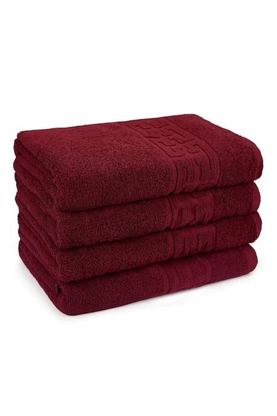 OEM Set 4 Towels Burgundy 70x140cm 100% Cotton 550g