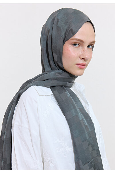 Freshscarfs Nori Silky Jacquard Shawl Smoked