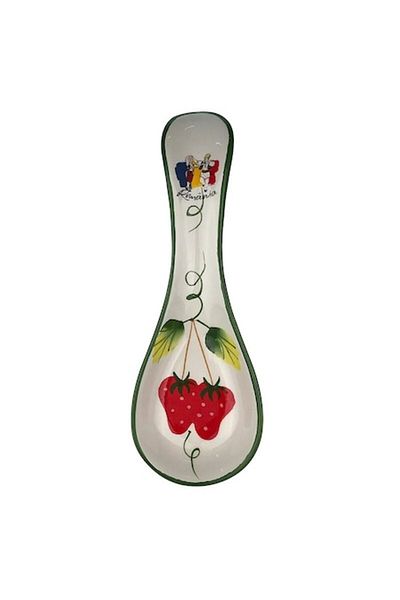 OEM Ceramic Spoon Rest, Fruits and Vegetables Design, 9x27cm, Multicolor
