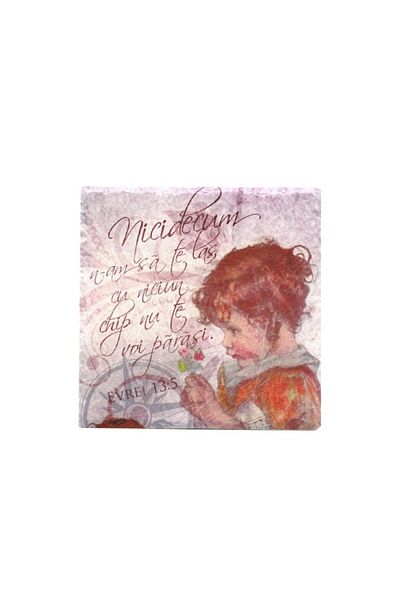OEM Ceramic trivet with cork backing and Bible verses, M4, 20x20 cm